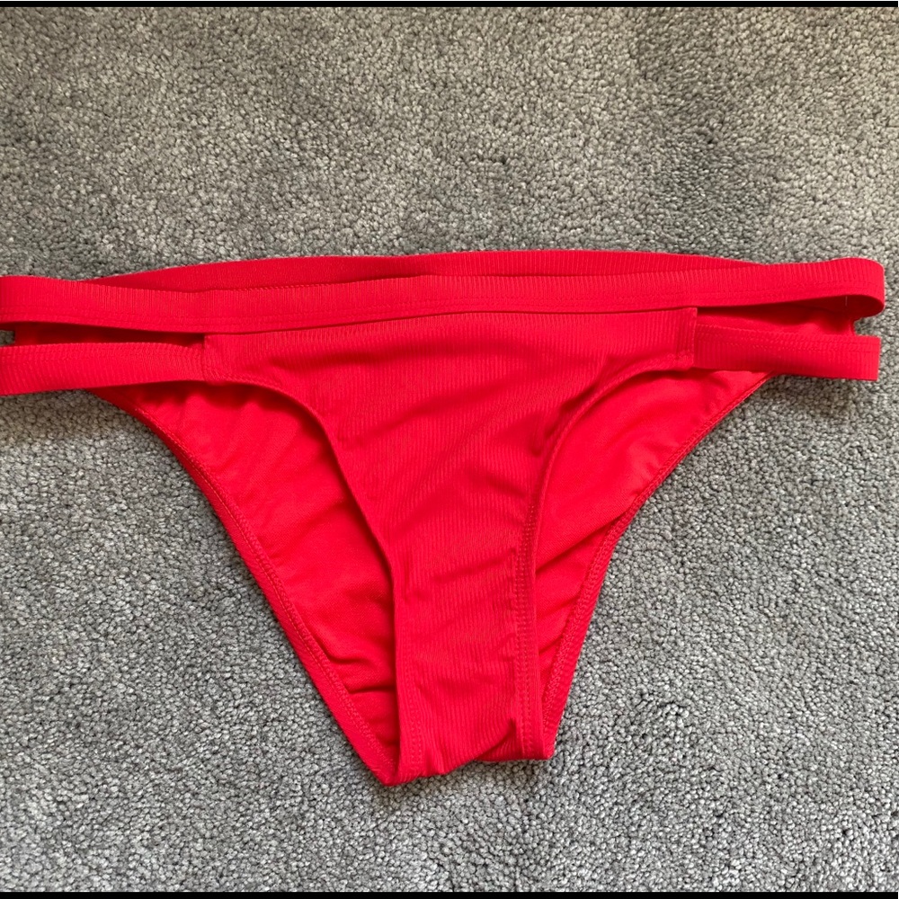 Red Ribber Cheeky Bikini Bottom